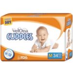 Velona Cuddles Baby Diapers,M 34 Pcs